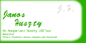 janos huszty business card